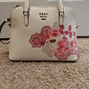 DKNY Whitney Leather Floral Dome Satchel